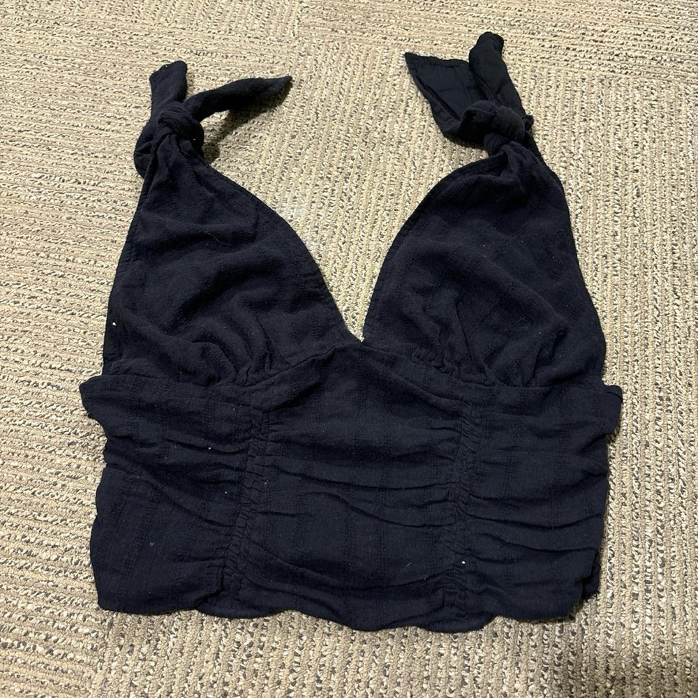 black free people tie top. size small